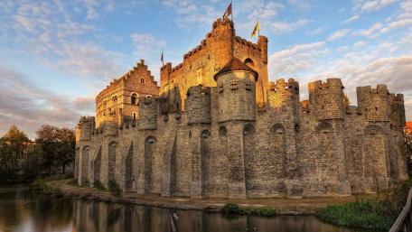 Majestic Gravensteen Castle in Ghent wallpaper