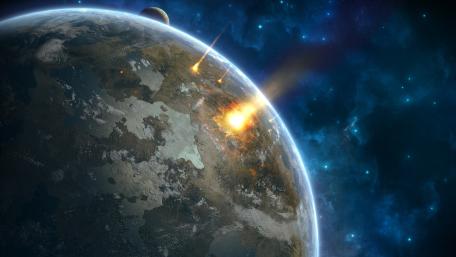 Explosive Cosmic Transformation of Earth in Outer Space wallpaper