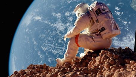 Astronaut's Contemplative Moment wallpaper
