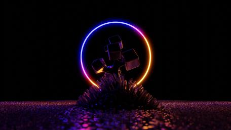 Neon Circle Emergence wallpaper