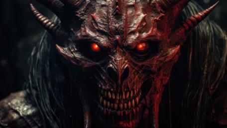 Demonic Glare in Darkness wallpaper