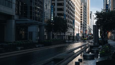 Urban Serenity at Dawn in 4K wallpaper