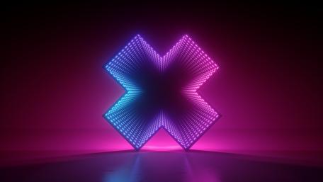 Neon Cross Glow in 3D Artistry wallpaper