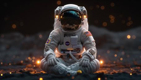 Astronaut in Cosmic Meditation wallpaper
