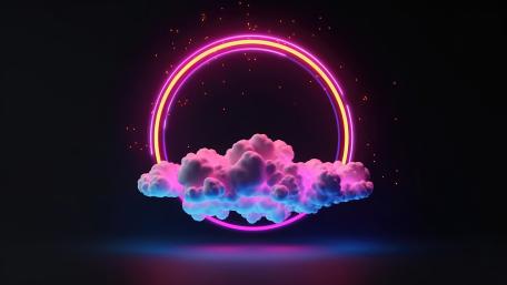 Neon Cloud Dreamscape wallpaper