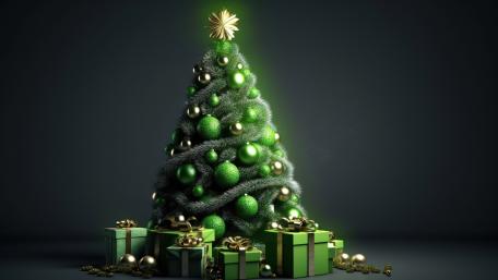 Radiant AI Christmas Tree in 4K wallpaper