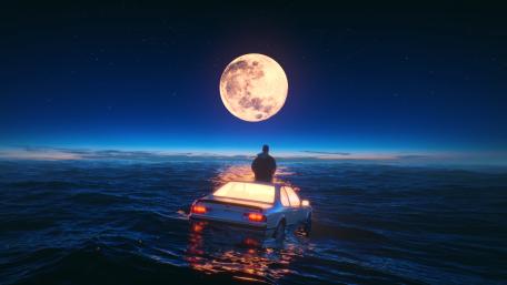 Moonlit Voyage in a Dreamscape wallpaper