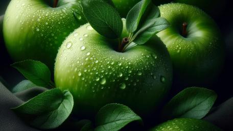 Fresh green apples wallpaper