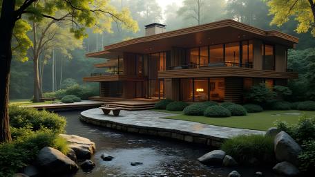 Luxury Forest House Retreat wallpaper