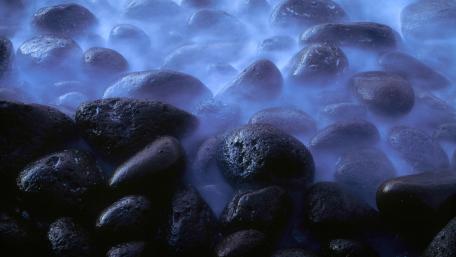 Mystical Dark Stones and Mist wallpaper
