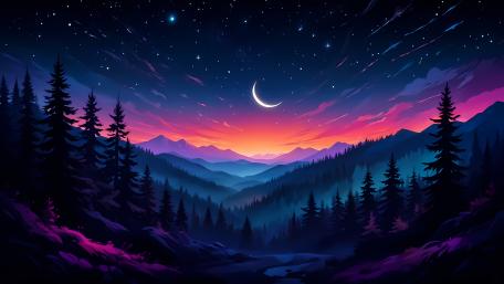 Enchanting Fantasy Nightscape wallpaper