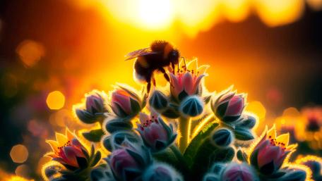 Golden Hour Pollination wallpaper
