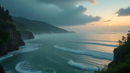 Tranquil Seascape at Dawn in 4K Artistry wallpaper