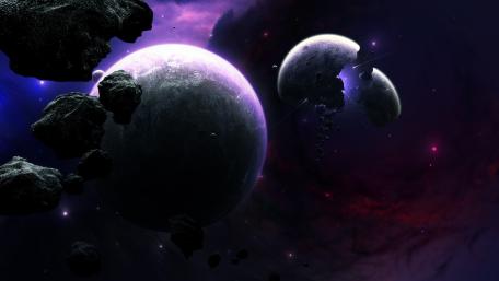 Cosmic Collision in the Depths of Space wallpaper