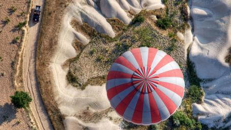 Soaring Over Cappadocia's Unique Landscape wallpaper