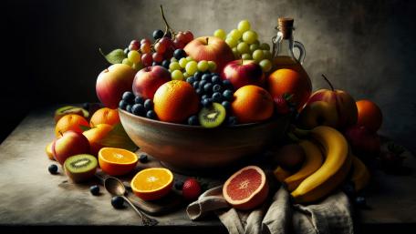 Fruit bowel on the table wallpaper