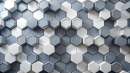 White and gray hexagon pattern wallpaper