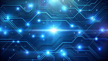 Neon Tech Circuitry Glow in 4K wallpaper