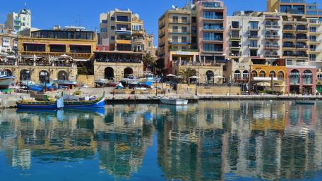 Serene Reflections at Spinola Bay, Malta wallpaper