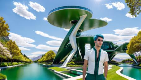 Handsome futuristic Iranian boy wallpaper