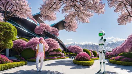 Futuristic Spring in Persian Cities wallpaper