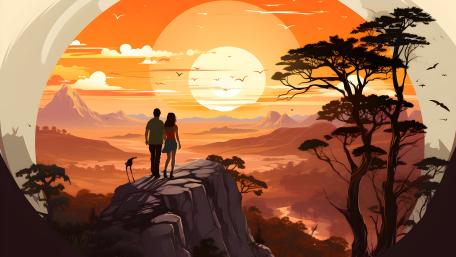 Romantic Sunset Adventure for Two wallpaper