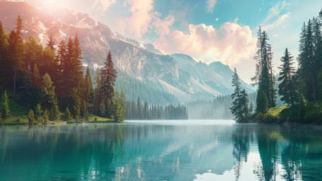 Tranquil Alpine Oasis wallpaper