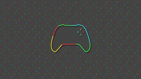 Gaming Controller Retro Vibes in Pixel Dots Design wallpaper