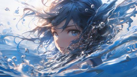 Mystical Ocean Dreamscape: AI Anime Art wallpaper