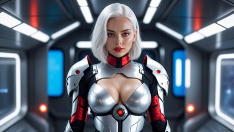 Cyber Warrior in Futuristic Armor wallpaper