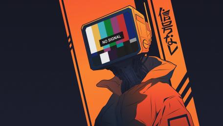 No Signal Cyberpunk Scene wallpaper