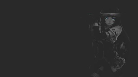 Shadow Warrior’s Gaze: Anime Girl in Darkness wallpaper