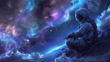 Astronaut in Cosmic Reverie wallpaper