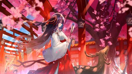 Anime Serenity in Sakura Blossom wallpaper