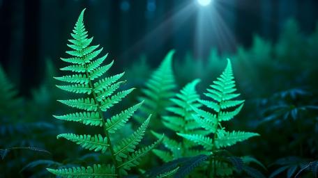 Whispering Ferns Under Sunlit Canopy wallpaper