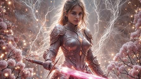 Mystical Warrior in Enchanted Realm wallpaper