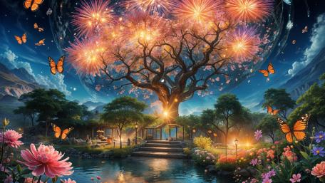 Dreamscape Garden Reverie wallpaper
