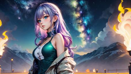 Ethereal Night Sky Guardian wallpaper