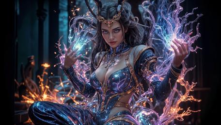Enchanted Sorceress of the Dark Realm wallpaper