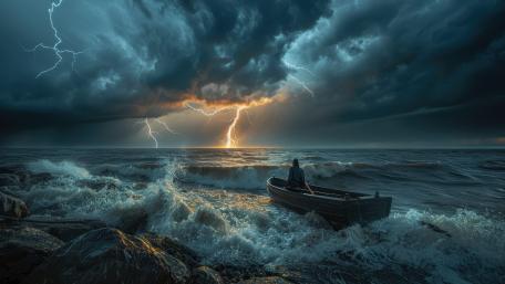 Electrifying Seas: The Power of Nature's Fury wallpaper