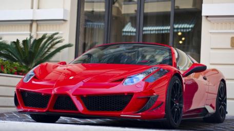 Ferrari 458 Italia in Vibrant Red Elegance wallpaper