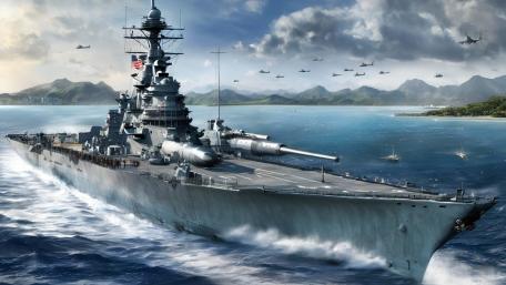 Mighty Naval Forces in Action wallpaper