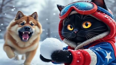 Snowball Showdown Snow Cuteness Explosion! wallpaper