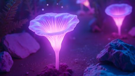 Glowing Enchantment in a Mystical Garden wallpaper