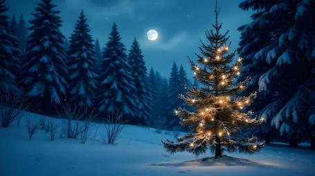 Enchanted Winter Wonderland Christmas Scene wallpaper