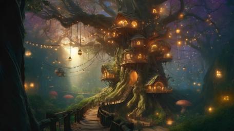 Fantasy Tree House wallpaper