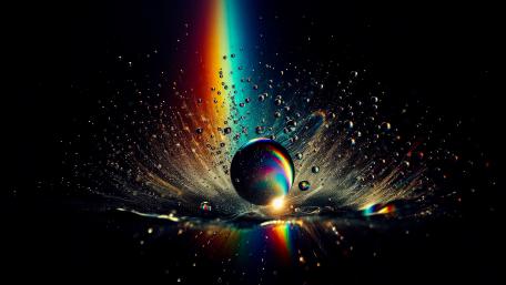 Water droplets and light interaction wallpaper