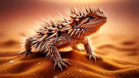 Desert lizard on the sand surface wallpaper