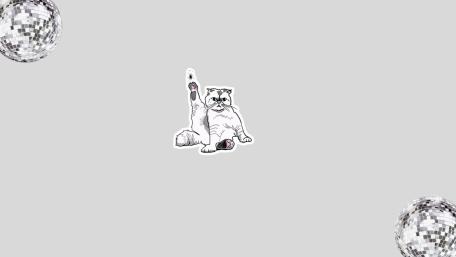 Disco Cat in Monochrome Vibes wallpaper