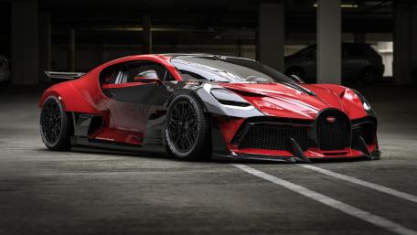 Bugatti Divo Masterpiece in Crimson and Black wallpaper